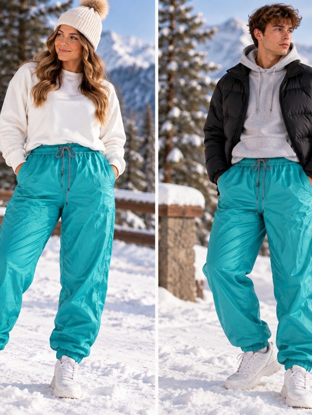 Vintage BAILO Teal Ski Snow Pants 80s 90s Made in Italy